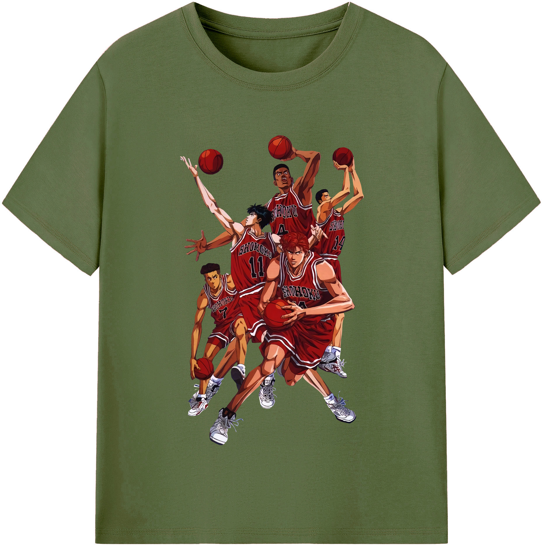 SLAM DUNK／スラムダンク 綿100％半袖Tシャツ（フロントプリント）